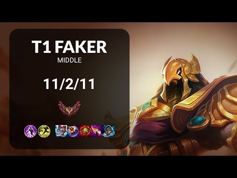 T1 Faker Azir vs Galio MIDDLE - KR GRANDMASTER Patch 15.9