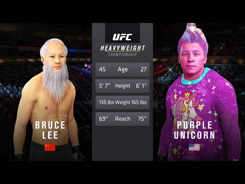 UFC 4 - Purple Unicorn vs. Old Bruce Lee - Dragon Fights 🔥🐲