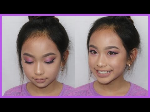 11 Year Old Makeover | Purple Smokey Eye ft. Elizabeth || ThatsSoYin