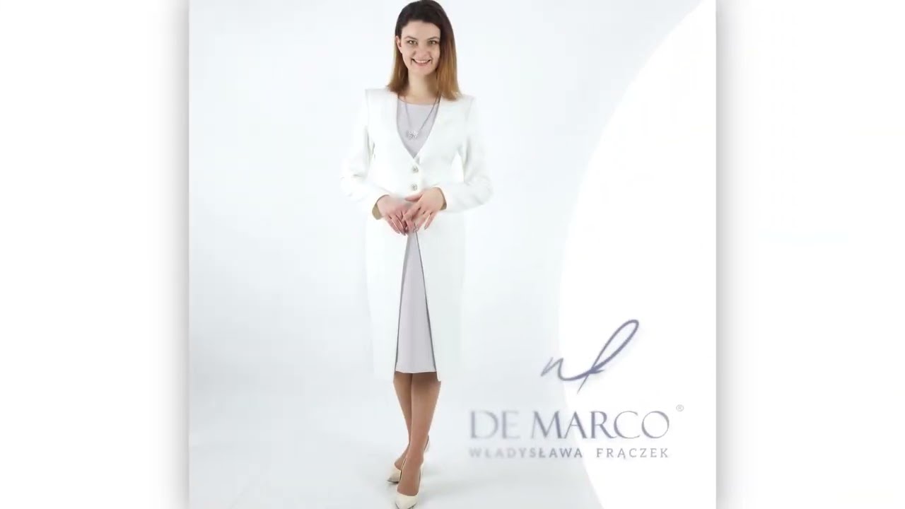 Elegancki lekki płaszczyk do sukienki. Modne płaszcze damskie sklep internetowy De Marco.