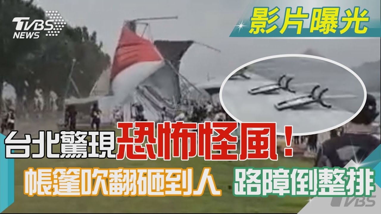 北市颳怪風!鐵片被吹飛、樹倒壓機車 網直呼:差點閃尿