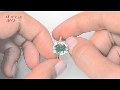 FET24 G - Emerald 1.00ct And Diamond 0.50ct 18K Gold Ring