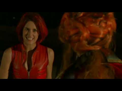 Strong villainess utterly defeats heroine in a one sided catfight but gets KOed at the end