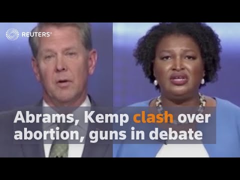 Abrams, Kemp clash over abortion, guns in Georgia debate