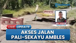 Imbas Gorong-gorong Ambles, Akses Jalan PALI-Sekayu Lumpuh: Pengendara Kurangi Angkutan Barang