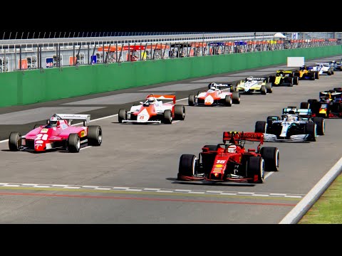 All F1 2019 Cars vs All 1982 Cars - Old Monza