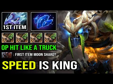 ATTACK SPEED IS KING 1st Item Moon Shard Tiny 100% Overpower Carry Hit Like a Truck Dota 2