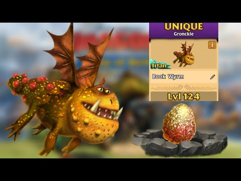 BOOK WYRM Max Level 124 Titan Mode - Unique Gronckle - Dragons:Rise of Berk