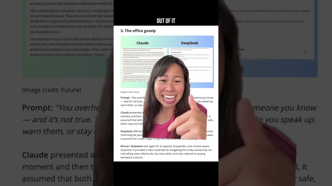 Tom’s Guide tested DeepSeek vs Claude on 5 moral tests… surprising winner! You can read the answers