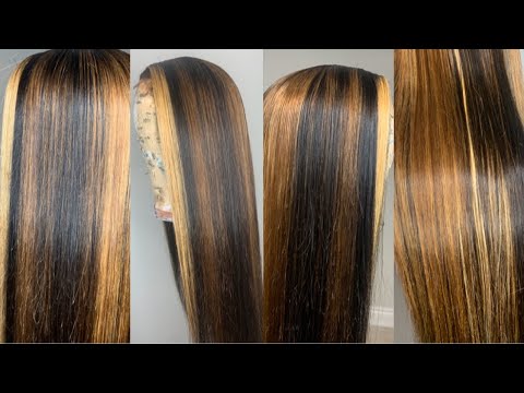 BLONDE HIGHLIGHTS AND STREAKS ON 1B HAIR ft HAIRSNSTN | Assalaxx
