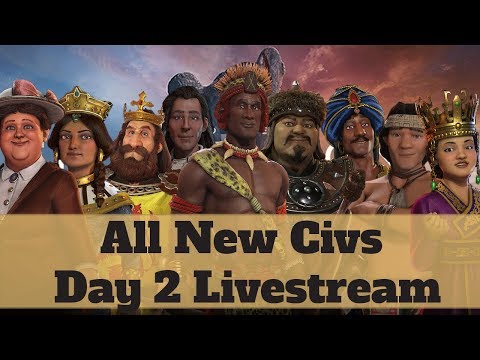 Tall Wilhemina! - Civilization 6 Rise and Fall - All New Civs - 12 Hour Day 2 Livestream