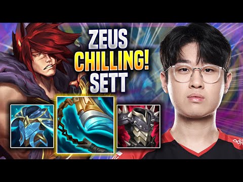 ZEUS CHILLING WITH SETT! - T1 Zeus Plays Sett TOP vs Vladimir! | Season 2022
