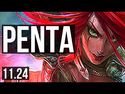KATA vs ZED (MID) | Penta, Legendary, 8 solo kills, 25/3/5, 1.5M mastery | KR Diamond | 11.24