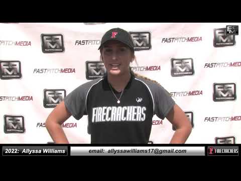 2022 Allyssa Williams 3.95 GPA, Pitcher, 1st Base Softball Skills Video Firecrackers Miller/Baisdon