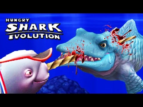 Hungry Shark Evolution - Natasha The Narwhal vs Evil Mr. Snappy