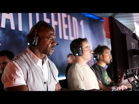 Terry Crews playing Battlefield 1 in "Battlefield Squads" at EA Play 2016