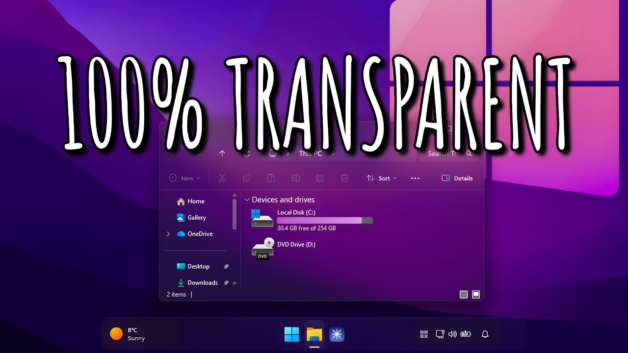 I Made Windows 11 100% Transparent (it's actually insane)