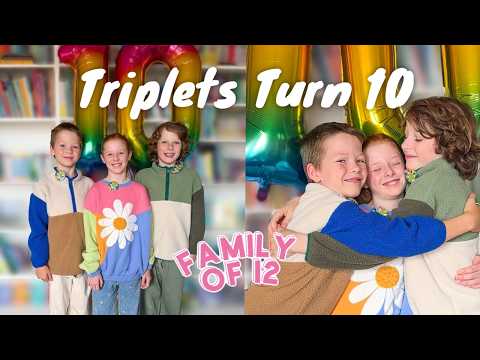 TRIPLETS ARE 10! Family of 12 ❤️