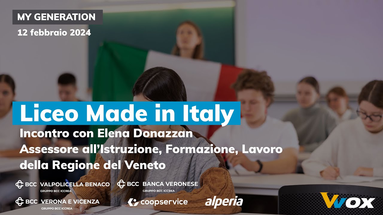 LICEO MADE IN ITALY. Incontro con Elena Donazzan, assessore all’Istruzione della Regione del Veneto