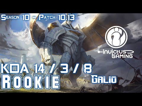 IG Rookie GALIO vs TWISTED FATE Mid - Patch 10.13 KR Ranked