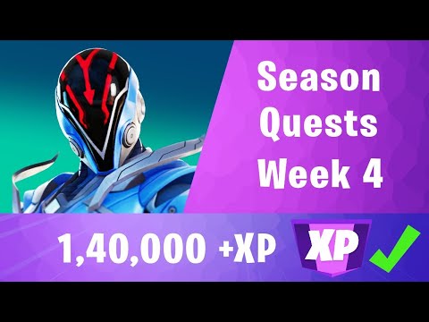 How to Complete All Week 4 Challenges (Season Quests) || #FORTNITE