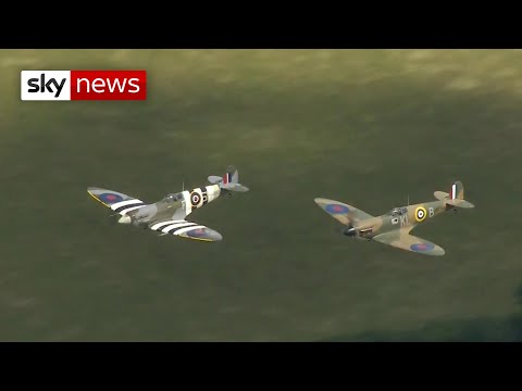 RAF Spitfires salute forces' sweetheart Dame Vera Lynn