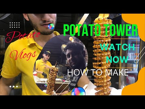Tornado Potato Tower ! Spiral Fried Potato ! Bahrain Street Food #potato #trending #potatorecipe