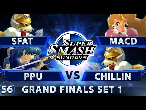 SSS 56 - SFAT & PewPewU vs. MacD & Chillindude - SSBM Grand Finals Set 1 - Smash Melee