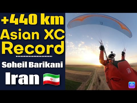 Soheil Barikani (Iran) +440 km paraglading XC Asia recorde