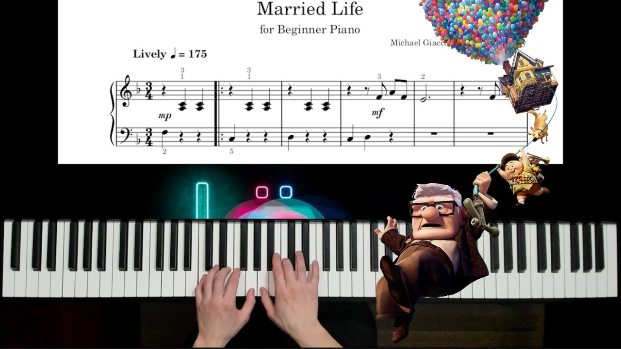 Married Life (arr. for Beginner Piano) w/ FREE Sheet Music