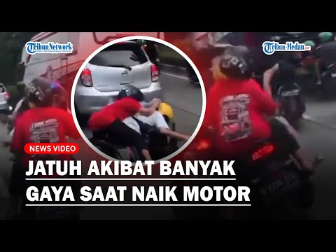 Kebanyakan Gaya dan Sok-sokan Buat Video Sambil Naik Motor, Dua Pemuda Malah Jatuh Tersungkur