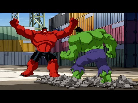 Red Hulk vs Hulk - (Pelea Brutal)