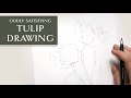 Real time tulip flower drawing - Oddly Satisfying Drawing Tutorial