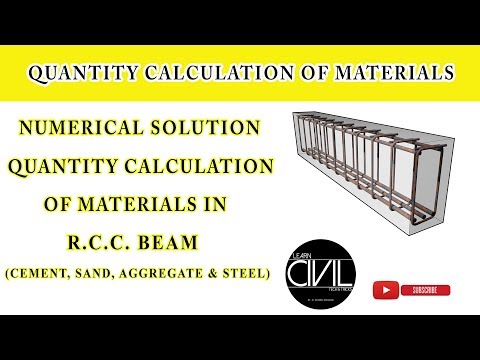 How to Calculate R.C.C. Beam Required Materials Quantity || Numerical Solution || (QSC) - [HINDI]