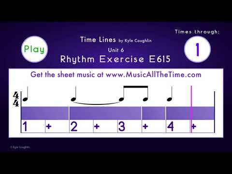 Dotted Quarter Notes in 4/4 - Exercise E615 Time Lines