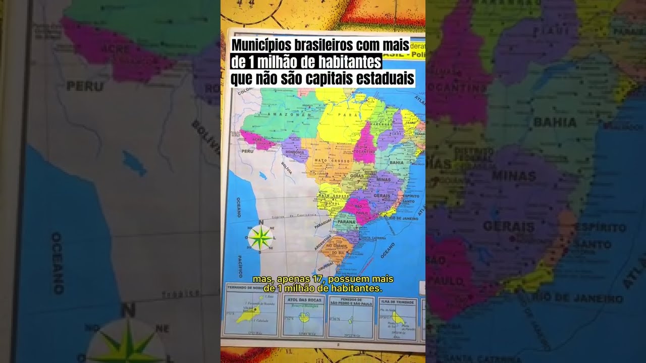 Municípios com mais de 1 milhão de habitantes que não são capitais estaduais #geografia #brasil