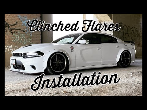 Widebody Charger fender flares installation clinched flares