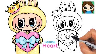 How to Draw Princess Labubu Holding a Heart 🩷 Let's Checkmate The Monsters