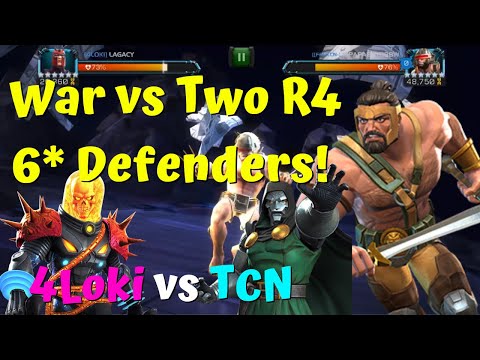 AW Facing Two R4 6* Defenders! 4Loki vs TCN! Season 28 War #10! - Marvel Contest of Champions