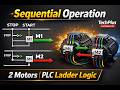 Sequential Operation For 2 Motors PLC Ladder Logic Tutorial