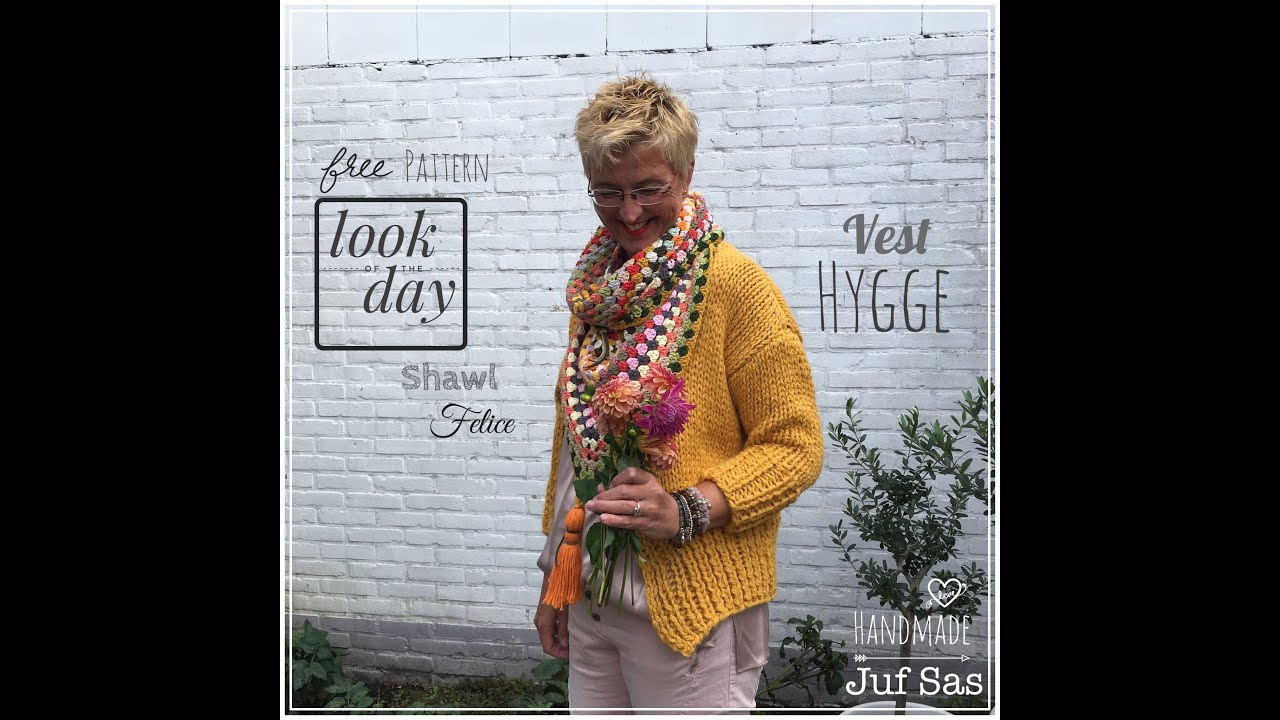 Reversible gebreid vest Hygge handmade by Juf Sas