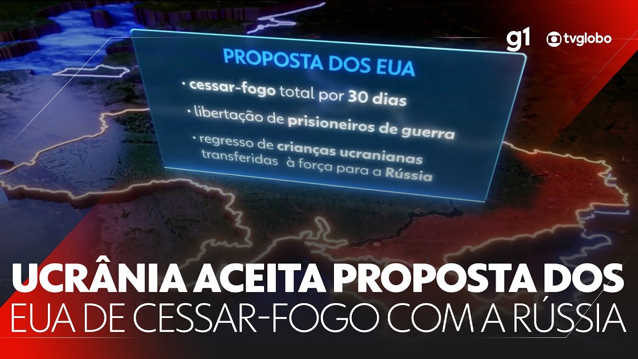 Ucrânia aceita proposta dos EUA para cessar-fogo com a Rússia #g1 #JN #notícias