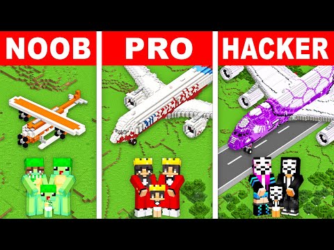 NOOB vs PRO: FAMILY PLANE HOUSE Build Challenge In Minecraft!
