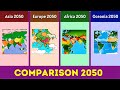 Asia 2050 Vs Europe 2050 Vs Africa 2050 Vs Oceania 2050 Country Comparison 2050