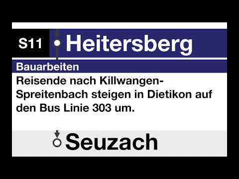 SBB/ZVV Ansagen - S11 - Bauarbeiten in Killwangen-Spreitenbach (Bus Linie 303)