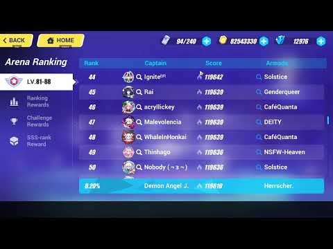 Honkai Impact 3rd Exalted MA Top 100 Americas Server
