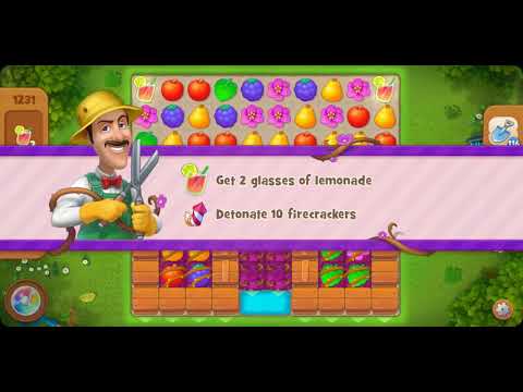 Gardenscapes Level 1231 Walkthrough "No Boosters Used"