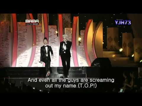 101128 GD,TOP 2010 MAMA [intro+knockout](eng sub)