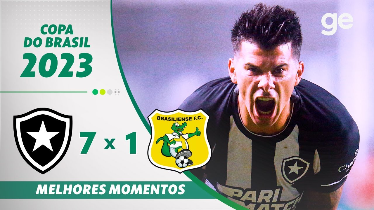 VÍDEO | Gols e melhores momentos da vitória do Botafogo sobre o Brasiliense por 7 a 1