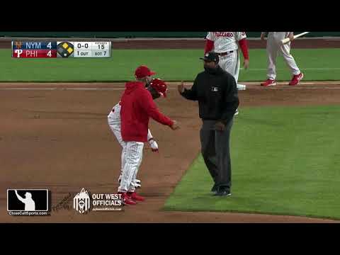 Ejection 025 - Andy Fletcher Ejects Bryce Harper After 2B Umpire Jose Navas' Out of Base Path Call